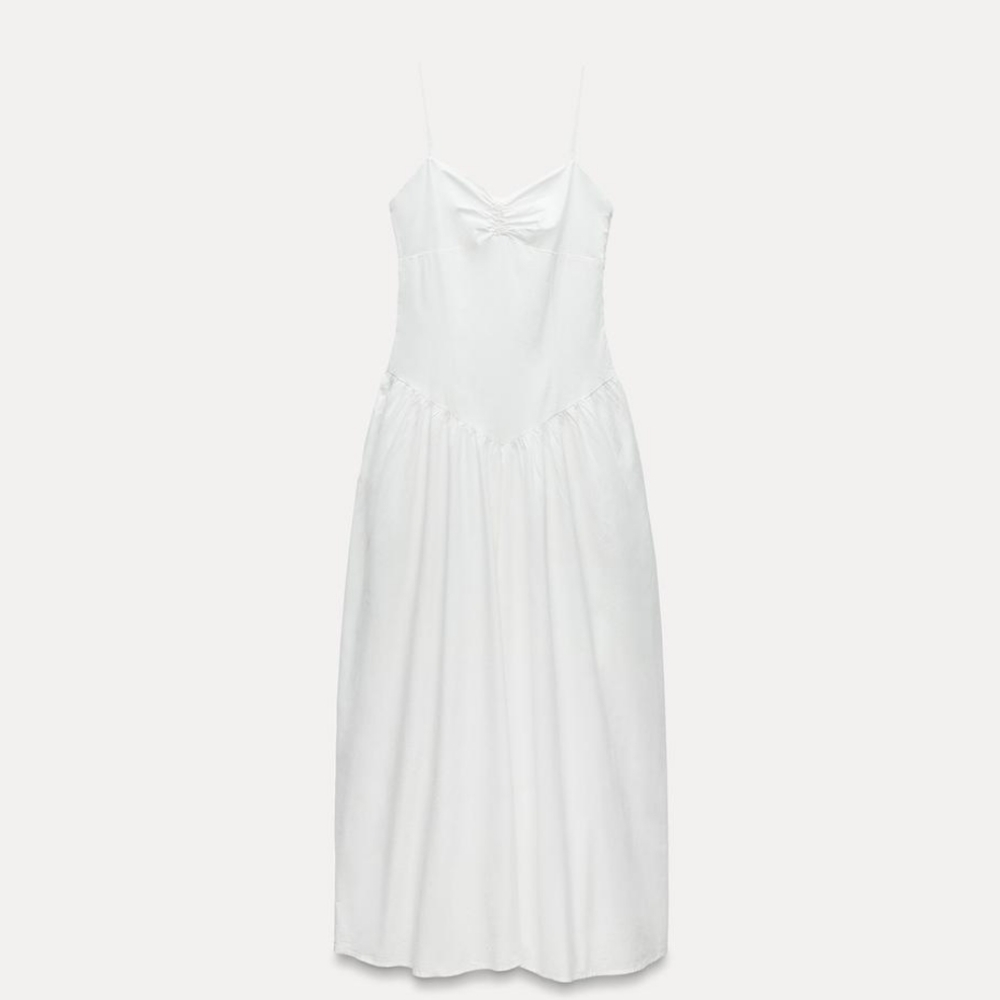 Zara White Spaghetti-Strap Maxi Dress - Picture 5 of 14